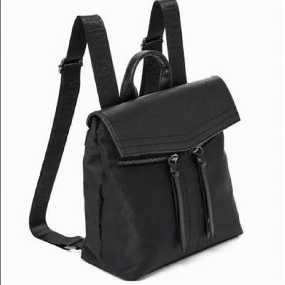 Botkier Trigger Mini Backpack Black Purse Bag New York Zippers Polyester Vegan - Picture 7 of 7